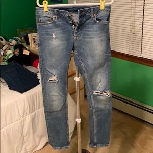 Topman Ripped Skinny Jeans